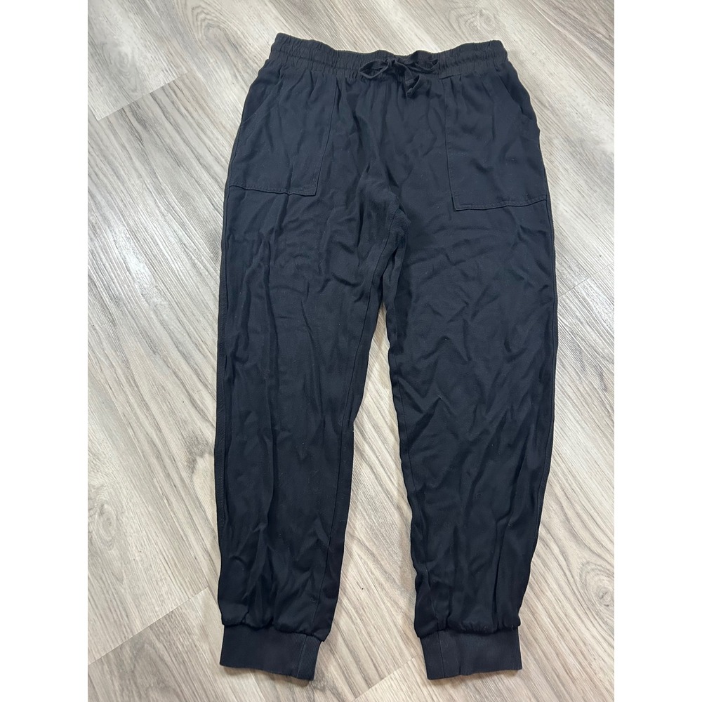 Splendid Womens Black Rayon Jogger‎ Pants Drawstring Elastic Waist Medium luxury